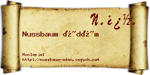 Nussbaum Ádám névjegykártya